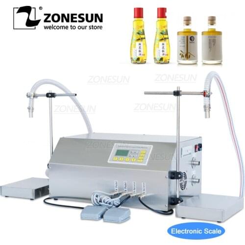 ZONESUN ZS-GP262W Filling and Weighing Machine Gear Pump Engine Oil Double Heads Vial Bottle Filler