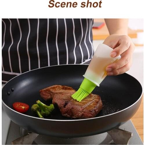 1/3pcs Silicone Oil Bottle Barbecue Brush with Scale Sauce Butter Brush Portable Oil Brushes Liquid Multicolor Kitchen BBQ Tools