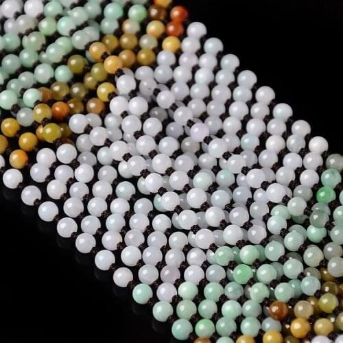 10 PCS shipping Burma a jade necklace beads woven lanyard bead chain pendant natural three men and women 6mm head