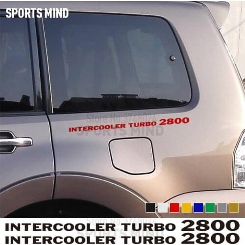 2 X Intercooler Turbo 2800 Vinyl Car Styling For Mitsubishi Delica L300 Pajero Shogun Accessories Car Sticker Decal Automobiles