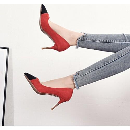 2020 Sell Well Woman High Heel Ladies Shoes Fashion Designer Style Office New Color Matching High Heel Women Shoes Spring W37-07