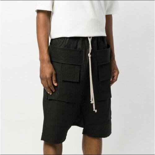 27-46 New 2021 Summer Casual Shorts Men Tooling Multi-pocket Shorts Loose Spliced Knee Length Cool Shorts Tide Singer Costumes
