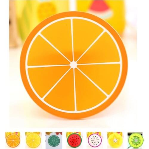 7pc/set Fruit Coaster Silicone Pad Glass Mats for Hot Drink Holder Individul Kitchen Table Mat Tools Placemat Stand Hot Coasters