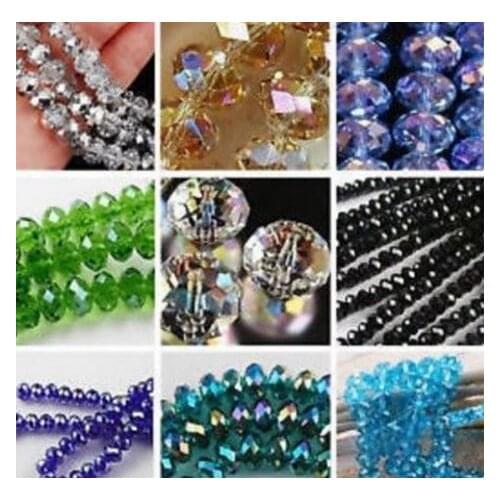 8mm lot austrian loose strand Mixed white Faceted Rondelle Glass Crystal Beads spacer necklace Bracelet jewelry accessory hrt3