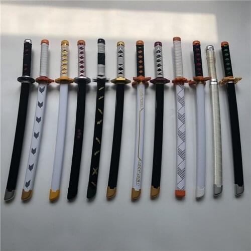 80cm Kimetsu no Yaiba Sword Weapon Demon Slayer Agatsuma Zenitsu Kamado Tanjirou Cosplay Sword Ninja Knife wood Weapon Prop