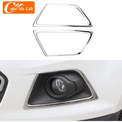 Accessories Car Styling for Ford Ecosport 2013 - 2017 Chrome Front Fog Light Lamp Cover Bezel Trim Car Fog Light Circle Sequins
