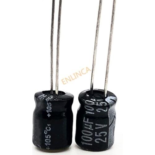 25V 100UF 6*7 aluminum electrolytic capacitor 100uf 25v 20