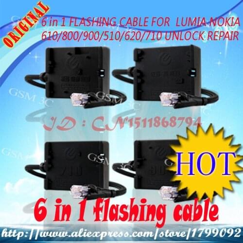Free Shipping+original 6 In 1 Flashing cable for Lumia Nokia 610, 800, 900, 510, 620, 710 unlock repair