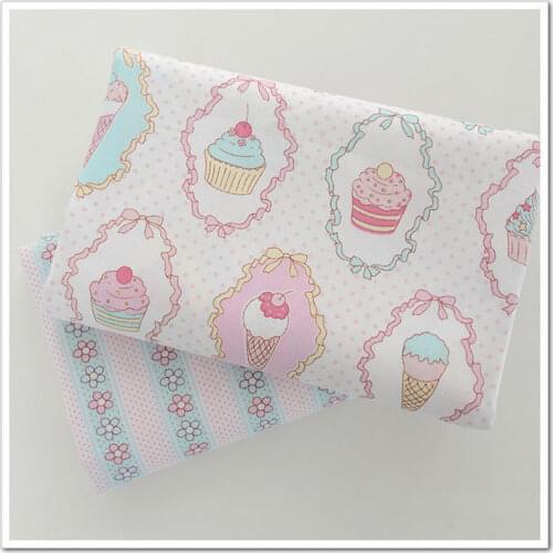 Rushed! 50*160cm Needlework The Cloth Fabric Tissues Knitted For Sewing Cache Quilting Fabric Telas Patchwork Lote Ice Cream D30