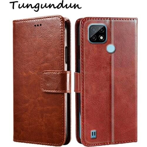 Cover For Realme C21 Protector Case Luxury PU Back Magnetic Leather Flip Capa Coque For OPPO Realme C21 чехол Phone Wallet Shell