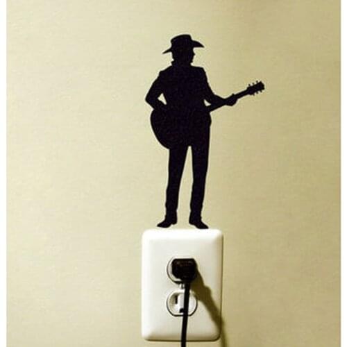 Country Music Guitar Fashion Vinyl Wall Switch Sticker Decoration Decal 5WS0055