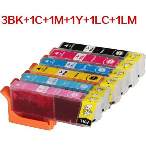 8PK Compatible Ink Cartridge T2421 T2422 T2423 T2426 For Epson EXPRESSION PHOTO XP-55 XP760 XP850 XP860 XP950 inkjet printer