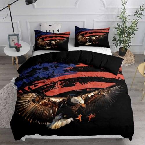 Eagle 3D Printed Bedding Set American Flag Duvet Cover Sets Comforter Bed Linen Twin Queen King Single Size Dropshipping