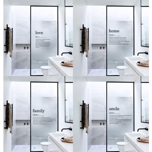 Frosted glass static window film window stickers Home Decor window decoration glass Static Cling Nordic Letters