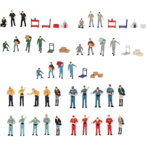 1/64 Tiny People Model Plastic Hand Printed Scene Character Repair Man/ Express Loader Building Train Layout Kids Toys