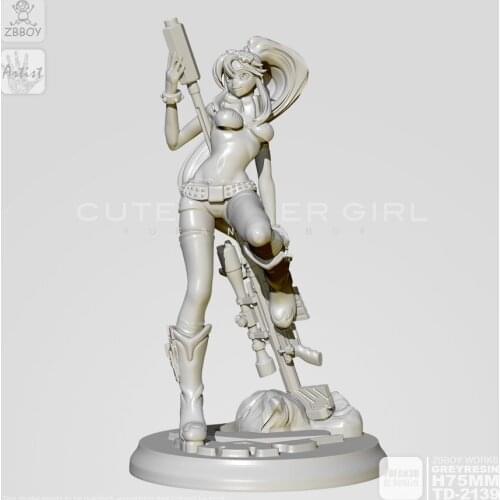 1/24 Resin Figure Kits Snipe Girl Model (75mm) Self-assembled TD-2139