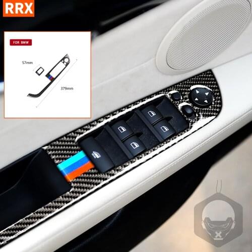 For BMW Z4 E89 2009-2015 Carbon Window Lifting Control Stickers Window Switch Frame Armrest Panel Cover Interior Car Accessories