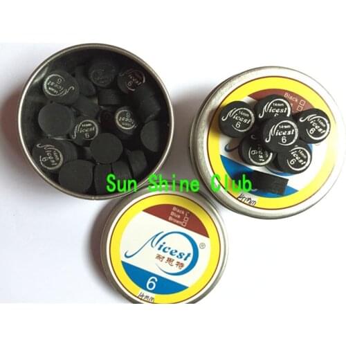 50pcs/lot Free shipping 2016 Original NICEST 14MM Billiards Pool Cue Tips BLACK Pigskin Cue tips High Quality for HOUSE CUES