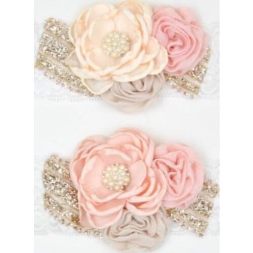 2020 New Flower Girls Headband Children Lace Rose Sequin Hairband INS Baby Photography Props Girls Hair Accessories