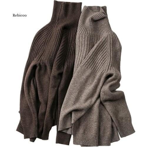 NEW turtleneck womens sweaters Casual Pullovers Solid long sleeve korean top knit sweater women winter plus size harajuku Fall