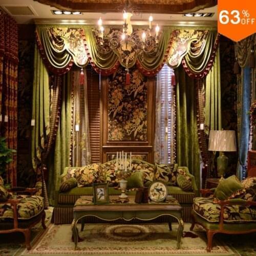 Secret Garden Luxurious curtains for living room curtains For Restaurant Hall Valancer Green Palace Hotel curtain Mult curtains