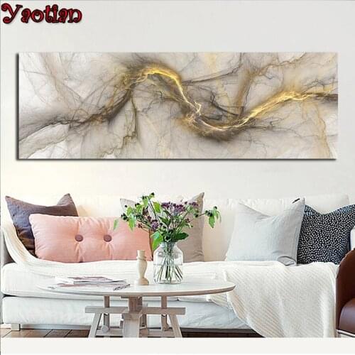 Grey Yellow Cloud Abstract Painting Diamond Painting Full Square Diamond Embroidery Rhinestone Cross Stitch Diamond Mosaic Art