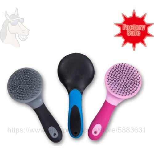 54 3029 Horse mane & tail brush round shaped soft rubber grip 24*7cm needle bristles horse grooming brush factory direct sale