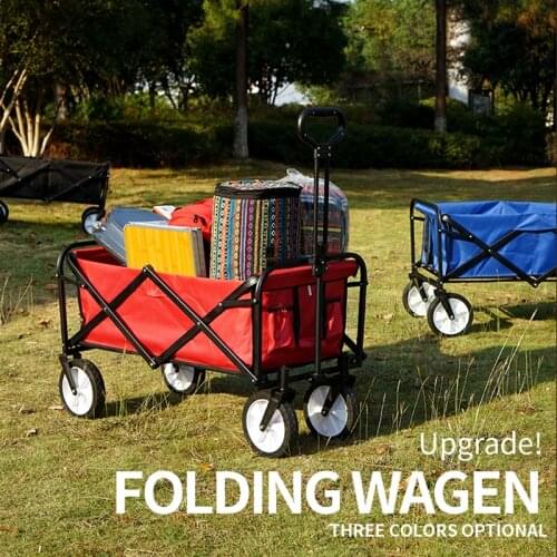 Large Size 93x52x101.5cm Folding Outdoor Cart Portable Camping Push Luggage Trolley Cart Shopping Picni Cart Adjustable Pull-Car