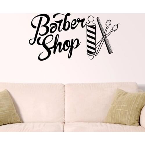Barber Shop Sticker Customized Chop Bread Decal Posters Vinyl Wall Art Decor Windows Decoration Haircut Shavers Decals