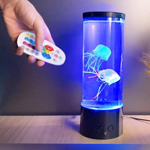 Remote Control LED Jellyfish Night Lamp Table Decoration Mood Light USB Aquarium Lamp Kids Bedroom Bedside Decorative Lights