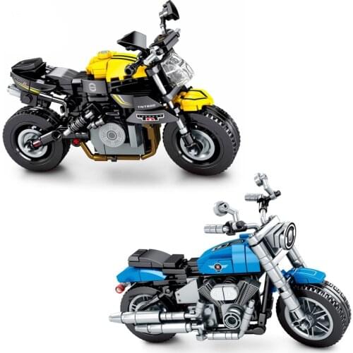 Technical famous brand motorcycle Benellis TNT600I model moc building block harl FAT BOY brick MOTOR toy collection For gifts