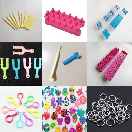Loom Rubber Bands Bracelet For Kids Hair Rainbow Color Rubber Loom Bands Make Woven Bracelet DIY Toys Hand knitting tools