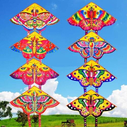 Outdoor Colorful Cartoon Butterfly Flying Kite Children Kids Play Game Toys