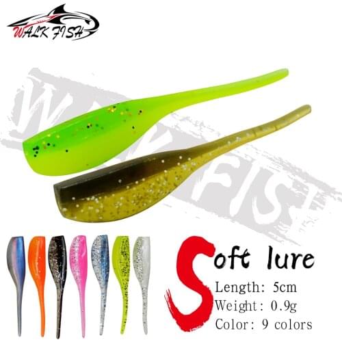 WALK FISH 20PCS/Lot Isca Artificial Soft Bait Soft Worm 5cm 0.9g Soft Lure Silicone Tiddler Bait Swimbaits Plastic Lure Pasca