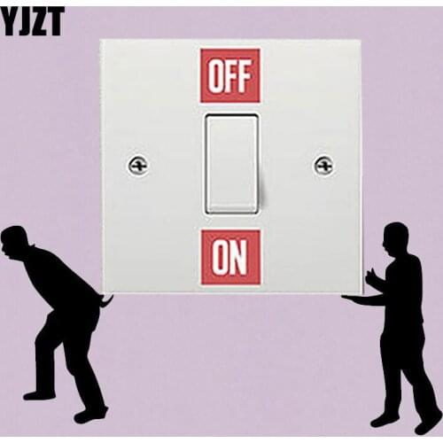 YJZT Creative Moving Men Silhouette Switch Sticker Funny Cartoon Vinyl Wall Stickers S18-0048