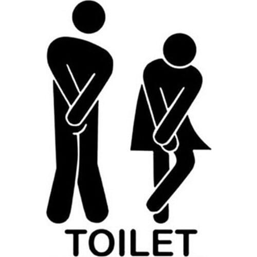 Funny Toilet Door Decorative Decal Wall Sticker For Shop Office Home Cafe Bathroom Toilet Door Stickers Removable Self-adhesive