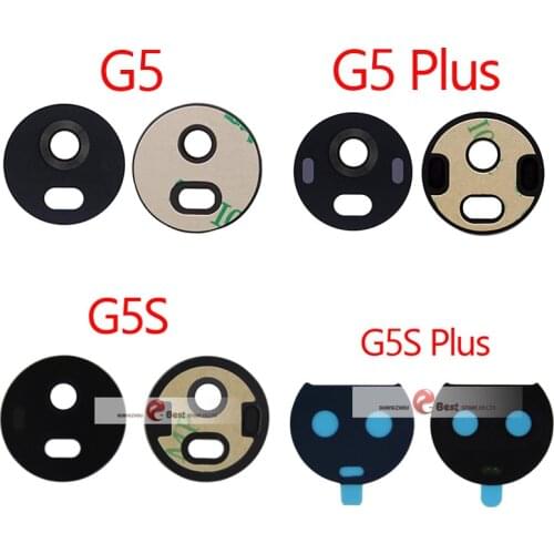 1set New For Motorola Moto G5 G5S / G5 Plus G5S Plus Back Rear Camera Lens Glass Cover with Adhesive Sticker Tape Replacement P