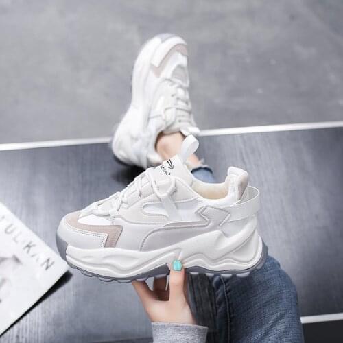 2021 New Fashion Chunky Sneakers Womens Platform High Heels Creeper Moccasin Flat Shoes Vulcanized Womens Shoes