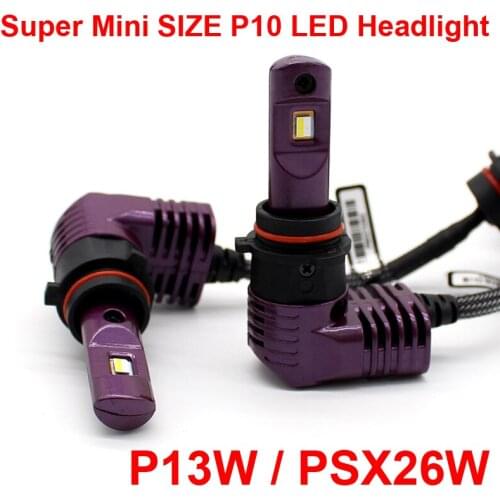 1 Set Super MINI SIZE CSP CHIPS P13W PSX26 P10 LED Headlight All-in-one As 1:1 Original Lamps Turbo Fan Focus Beam 35W 5200lm 6K