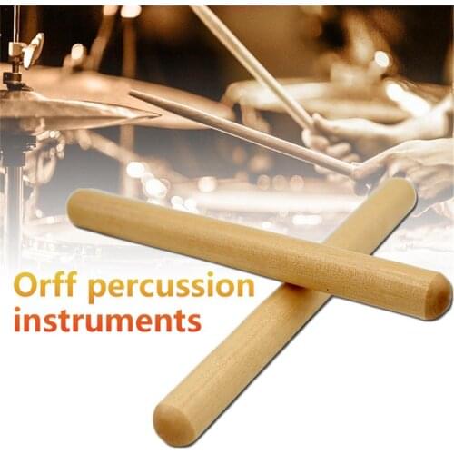 2 Pairs Classical Solid Hardwood Claves Percussion Instrument 8 Inch Rhythm Sticks With A Carry Bag For Easy Carrying & Storage