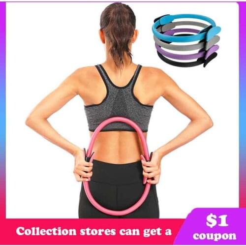39cm Yoga Fitness Pilates Ring Women Girls Circle Magic Dual Exercise Home Gym Workout Sports Lose Weight Body Resistance