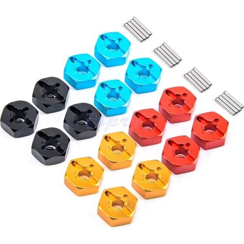 4PCS Aluminum Alloy 12mm Combiner Wheel Hub Hex Adapter Upgrades for Wltoys 144001 1/14 RC Car Spare Parts