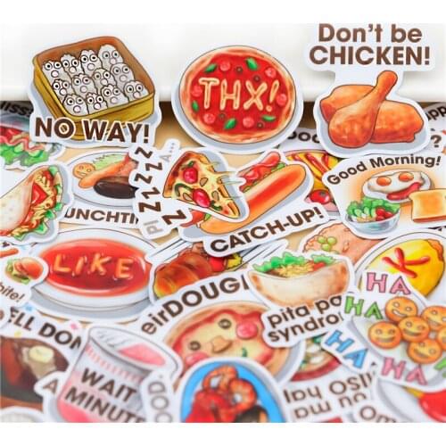 41pcs cute delicious food Stickers for Laptop Phone Diy Stickers Kid Classic Toy Scrapbooking Label Kawaii Stationery