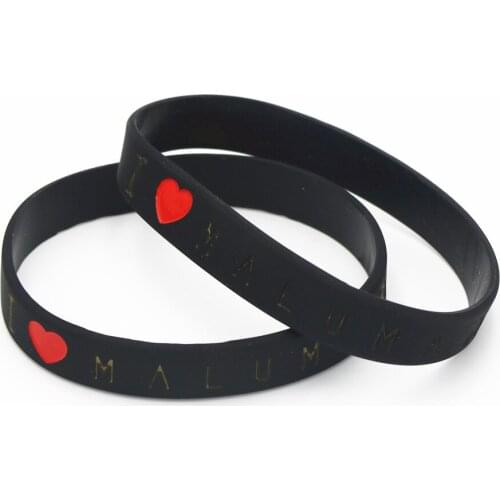 50PCS Black I Love Maluma Silicone Bracelets &Bangles For Music Fans Heart Sport Silicone Wristband Gift Adult Wholesale SH094