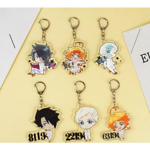 Anime The Promised Neverland Acrylic Keychain Manga Figure Transparent Backpack Pendant Gift