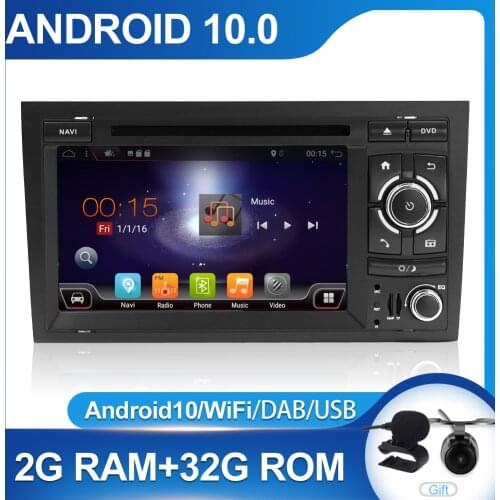 2 Din 7'' Android 10 2G+32G Radio Car DVD Player for Audi A4 B6 B7 S4 B7 B6 RS4 2002-2008 RS4 B7 SEAT Exeo 2008-2012 WIFI BT SWC