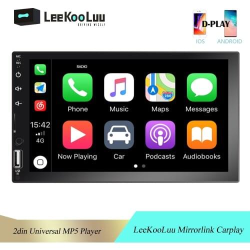 LeeKooLuu Autoradio 2din Car Radio Bluetooth Android Auto 7" Touch Screen 2 Din D-Carplay Video MP5 Player USB TF USB Stereo