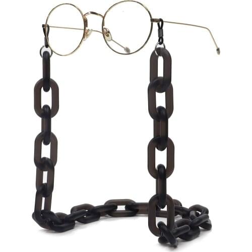 Oversize Black Acrylic Sunglasses Chains for Women Men Chunky Non-slip Reading Glasses Straps Cord Eyeglasses Holder Neck Hot
