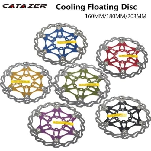 Catazer MTB Mountain Bike Floating Disc Brake Pads 160mm 180mm 203mm Six-nail Disc Rotor Bicycle Brake Pad