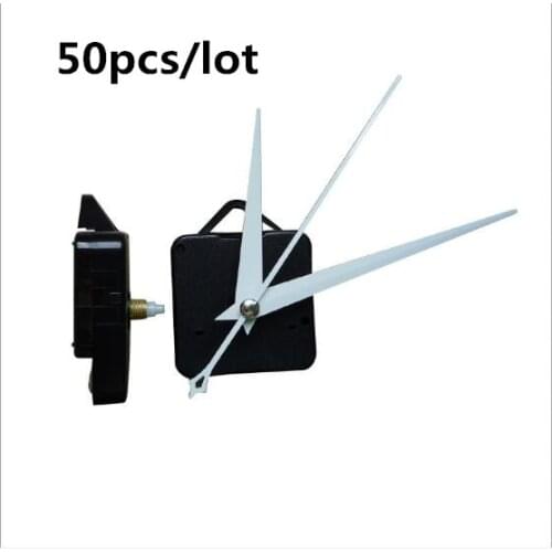 50pcs/lot wholesale DIY Clock Mechanism with Quartz Wall Clock Movement Watch Mechanism Repair Tool Parts Kit white Hands
